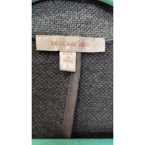 Skies Are Blue Chevron Herringbone Blazer | Size L | Gray & Black - Picture 4 of 4